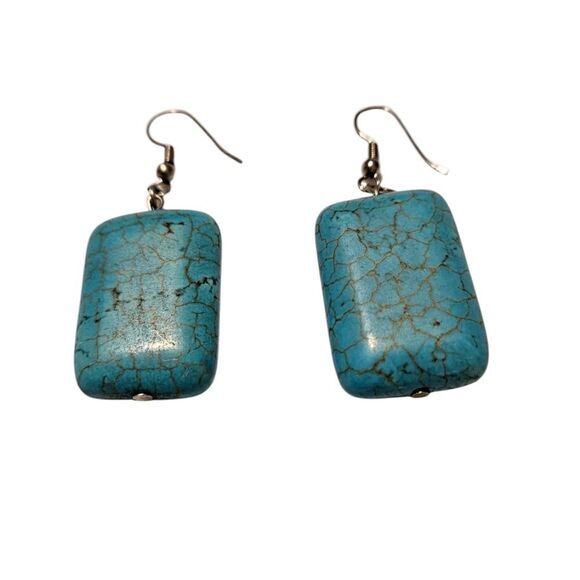 Turquoise Earrings  see measurements - Picture 1 of 4
